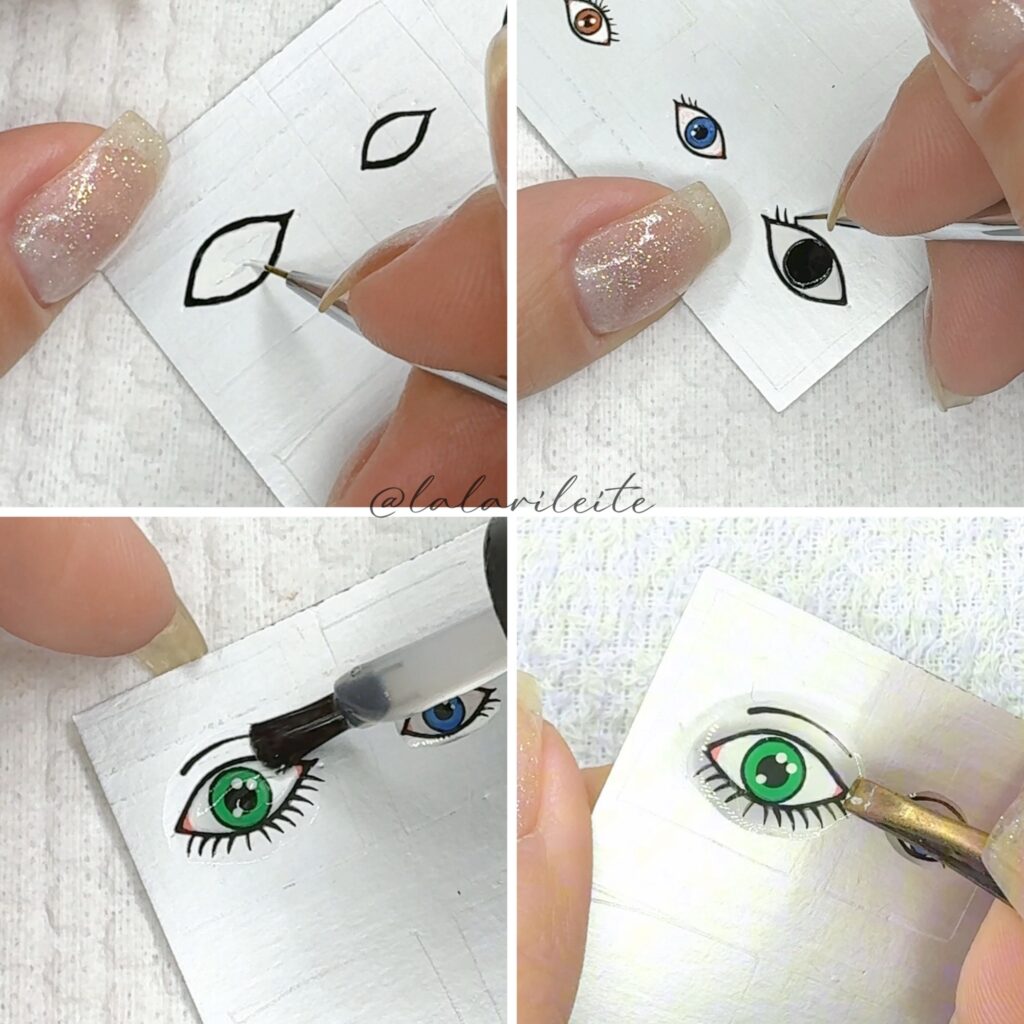 Passo a Passo da Aplicação das Unhas com Olhos