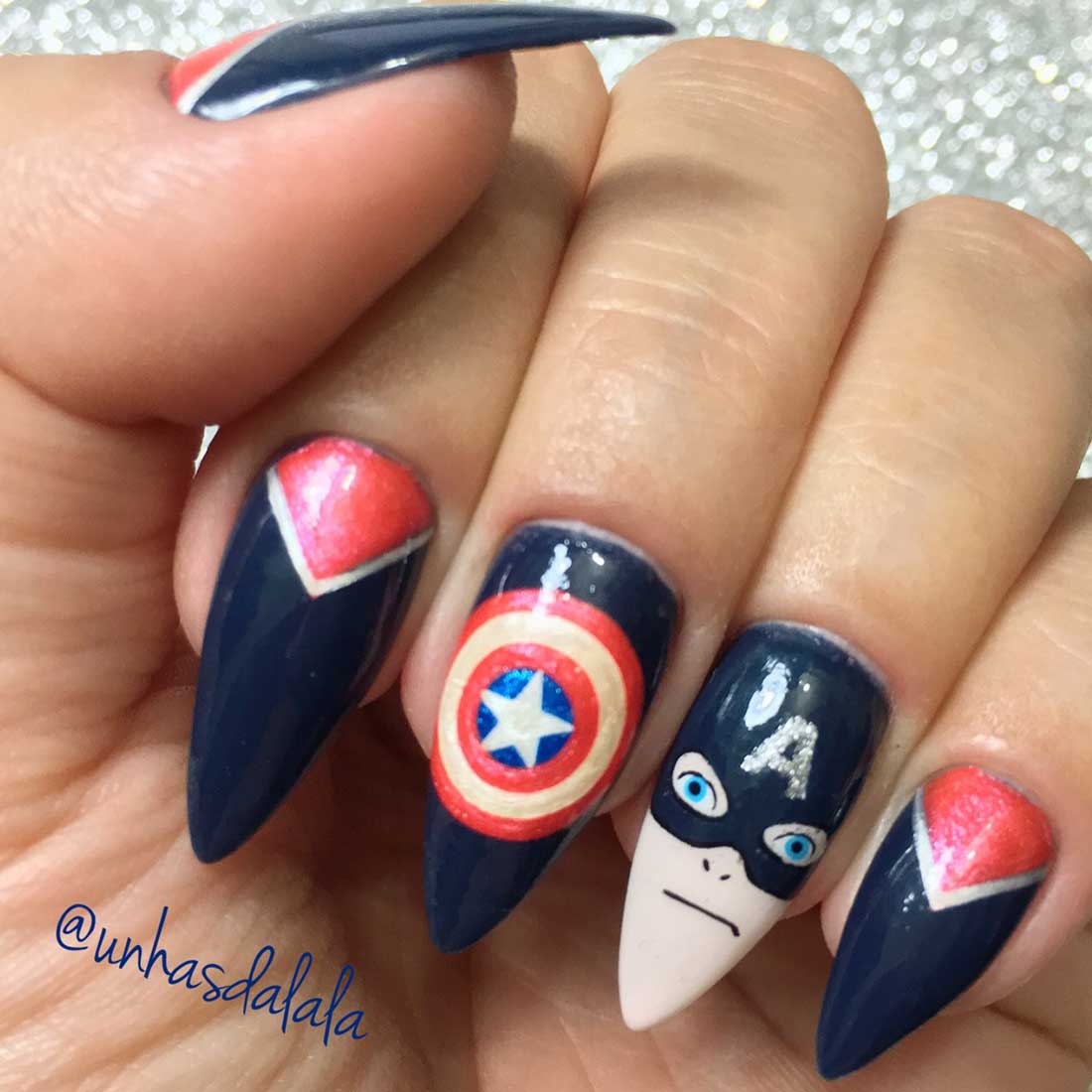 Unhas Decoradas Capitão América: Guerra Civil