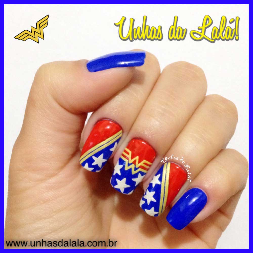 Unhas Decoradas Mulher Maravilha