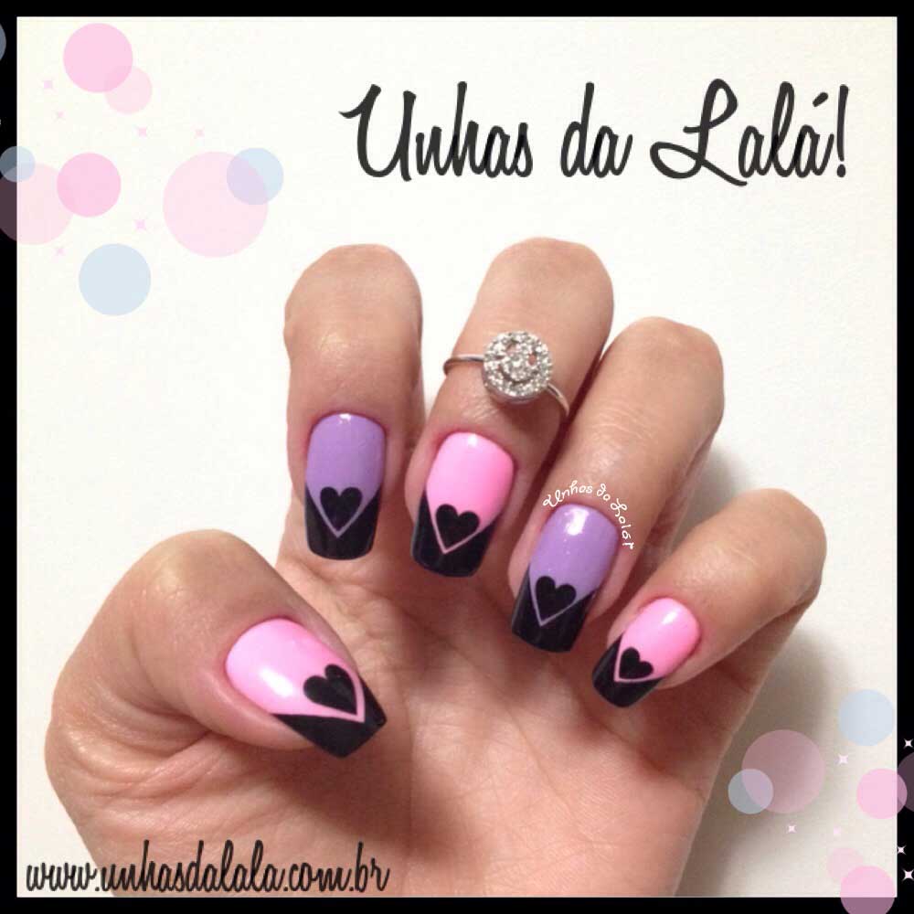 Unhas Decoradas Francesinhas Gravata + Coração