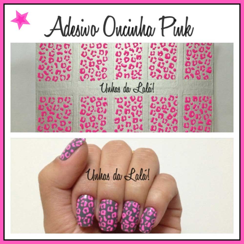 Unhas Decoradas Oncinha Pink