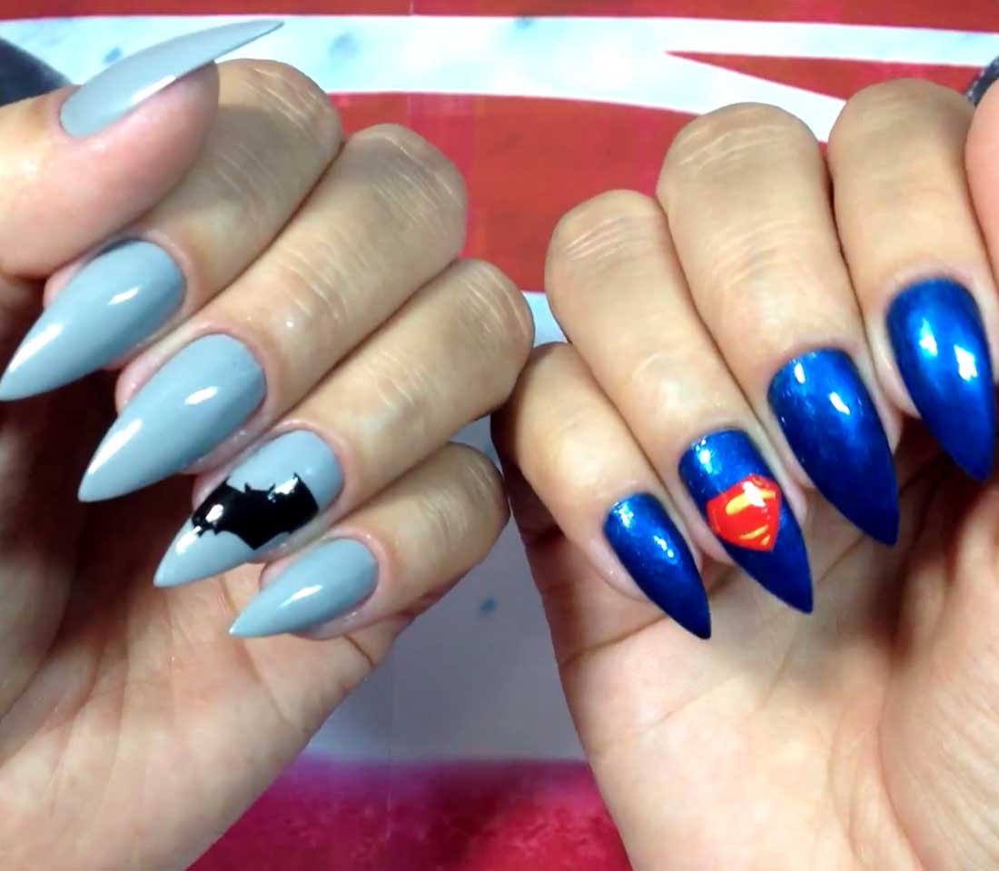 unhas decoradas batman vs superman