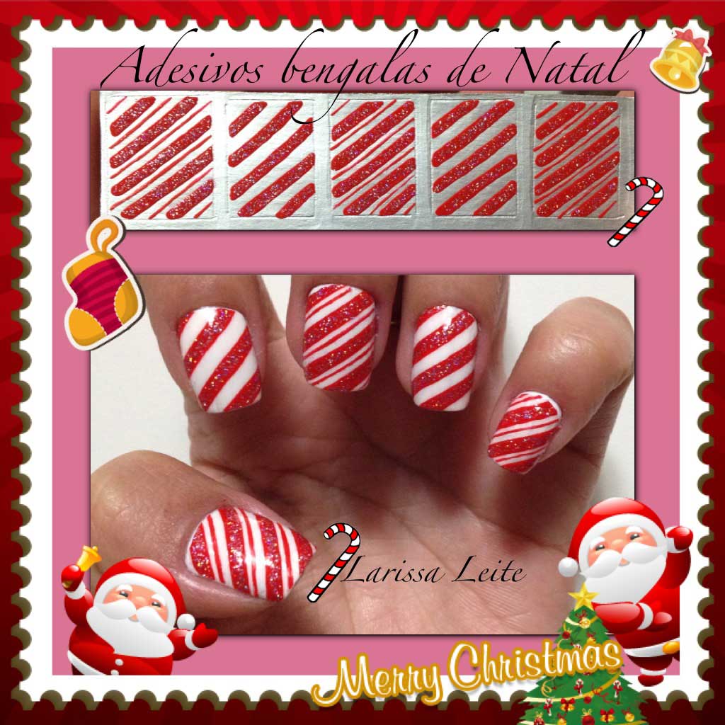 Unhas Decoradas Bengalas de Natal