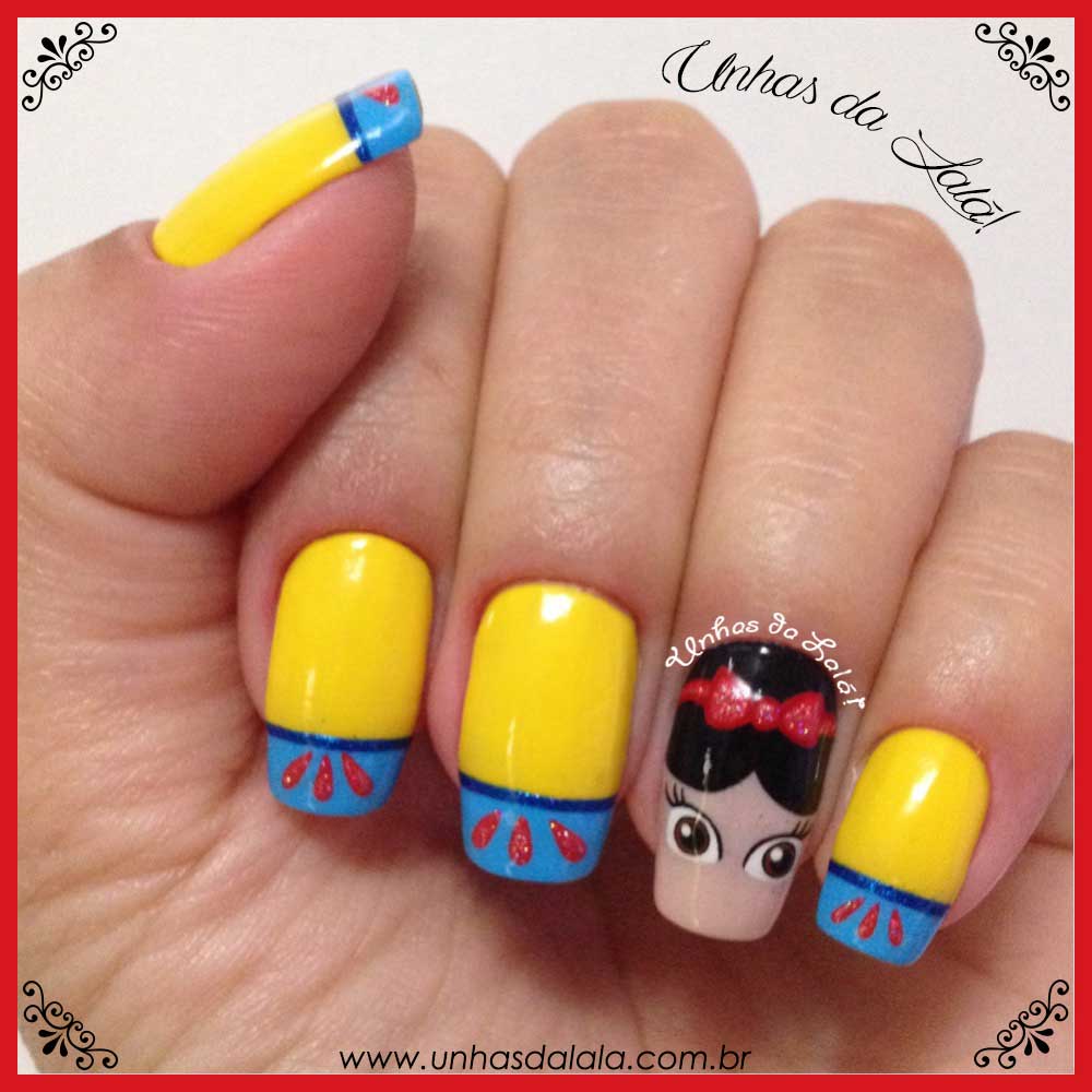 Unhas Decoradas Branca de Neve + Francesinhas