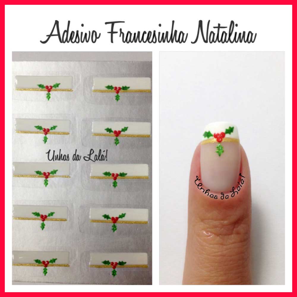 Unhas Decoradas Francesinha Natalina