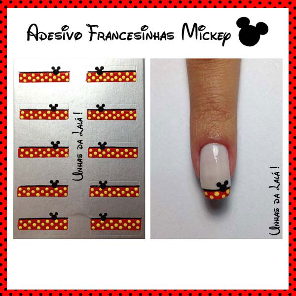 Unhas Decoradas Francesinhas Mickey