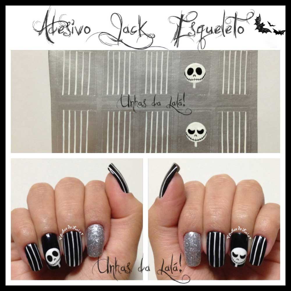 Unhas Decoradas Jack Esqueleto