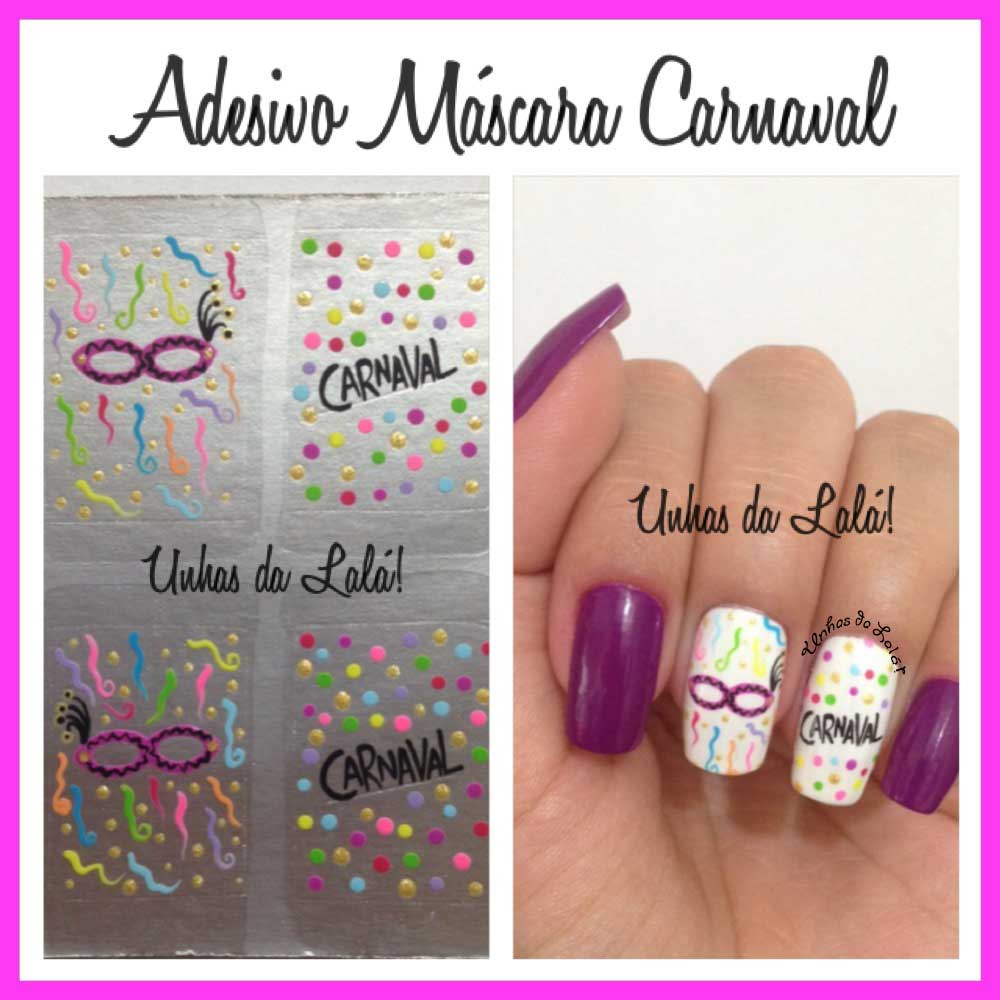 Unhas Decoradas Máscara Carnaval