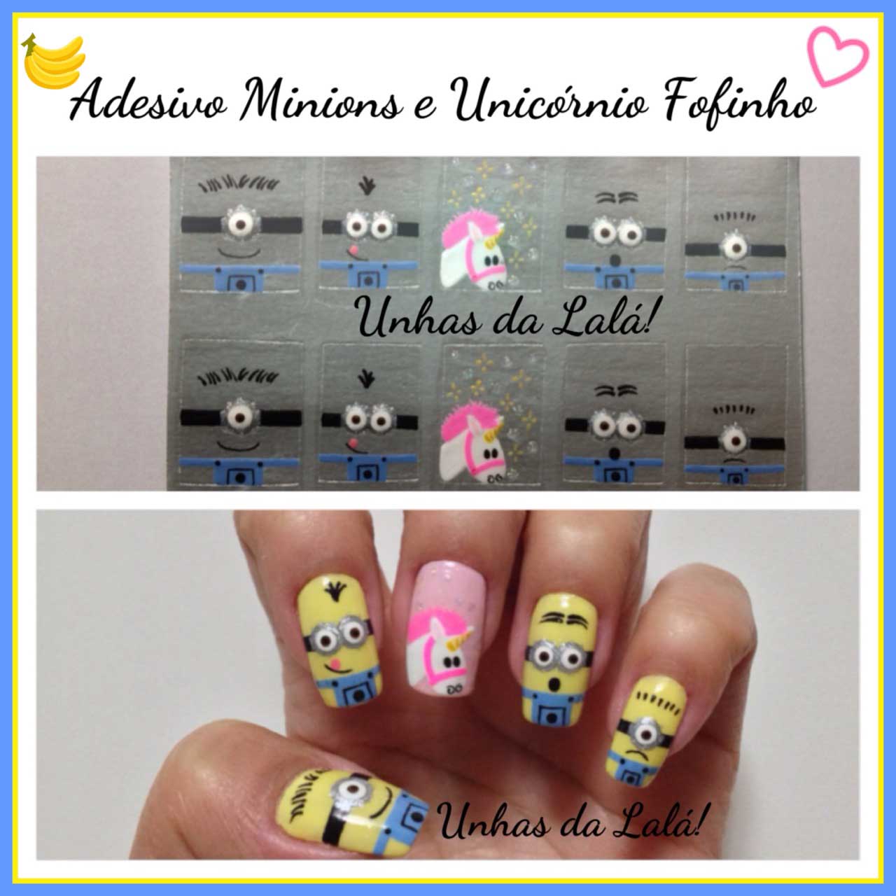 Unhas Decoradas Minions e Unicórnio Fofinho