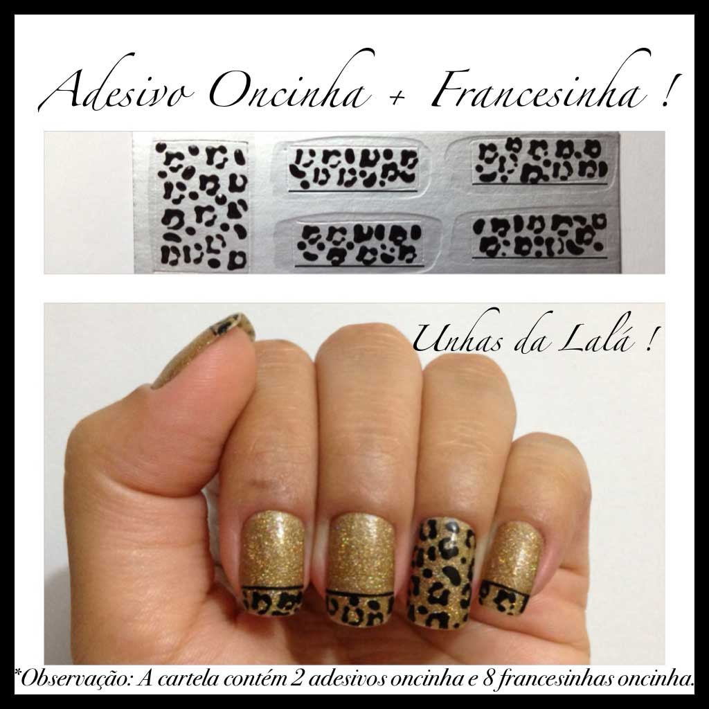 Unhas Decoradas Oncinha + Francesinha Simples