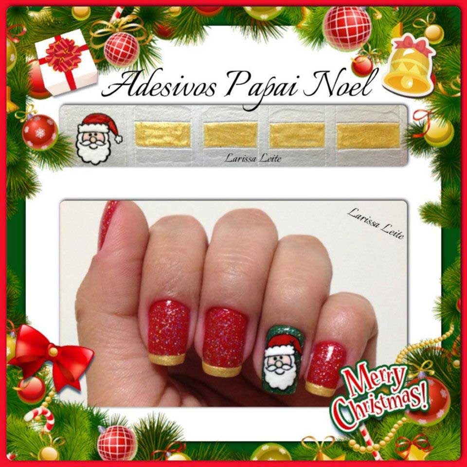 Unhas Decoradas Papai Noel + Francesinhas