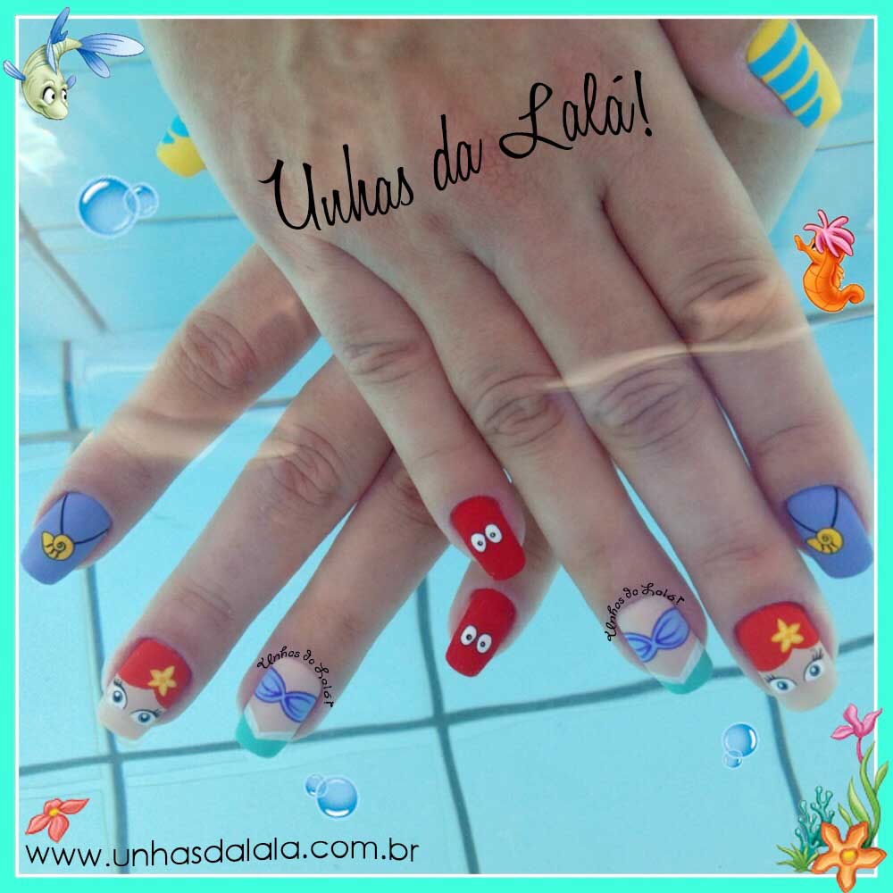 Unhas Decoradas a pequena sereia
