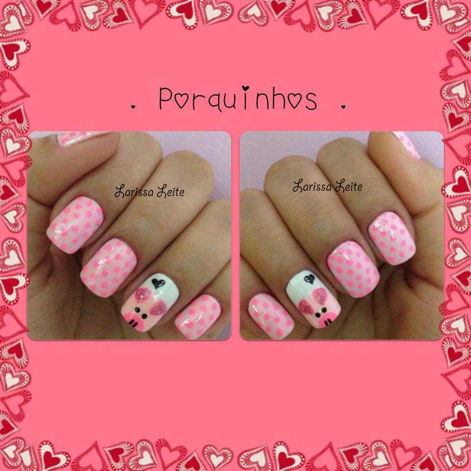 Unhas Decoradas Porquinhos