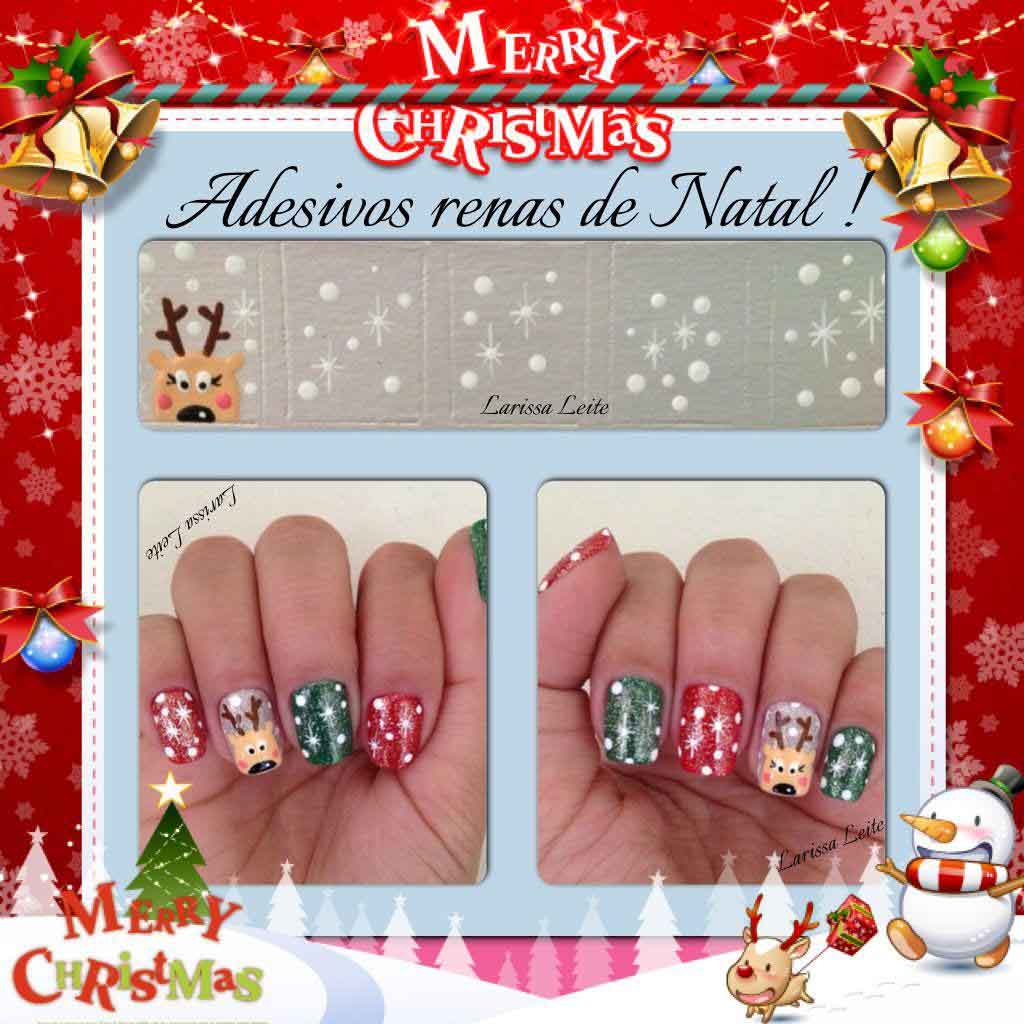 Unhas Decoradas Renas de Natal