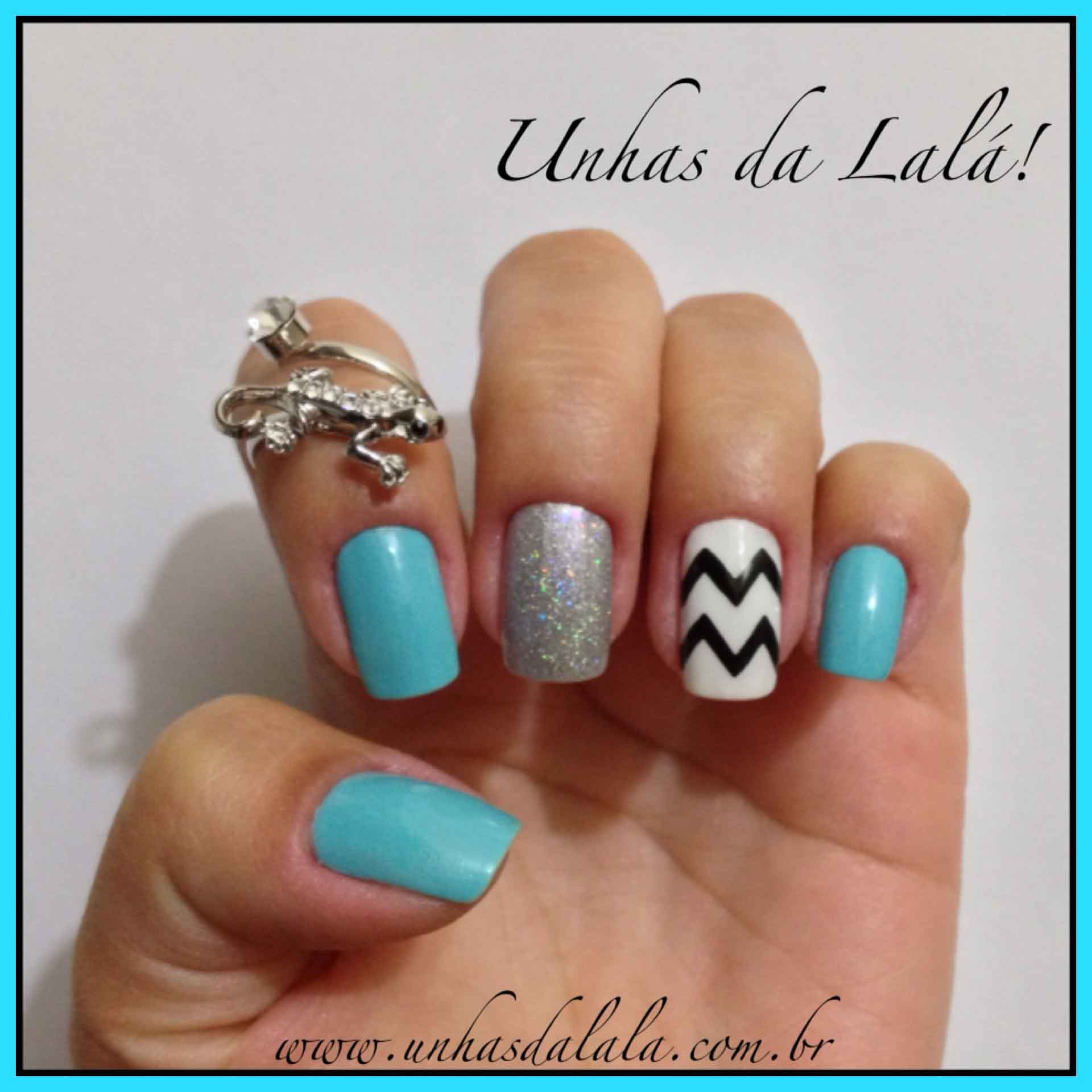 Unhas Decoradas Zig Zag Duplo