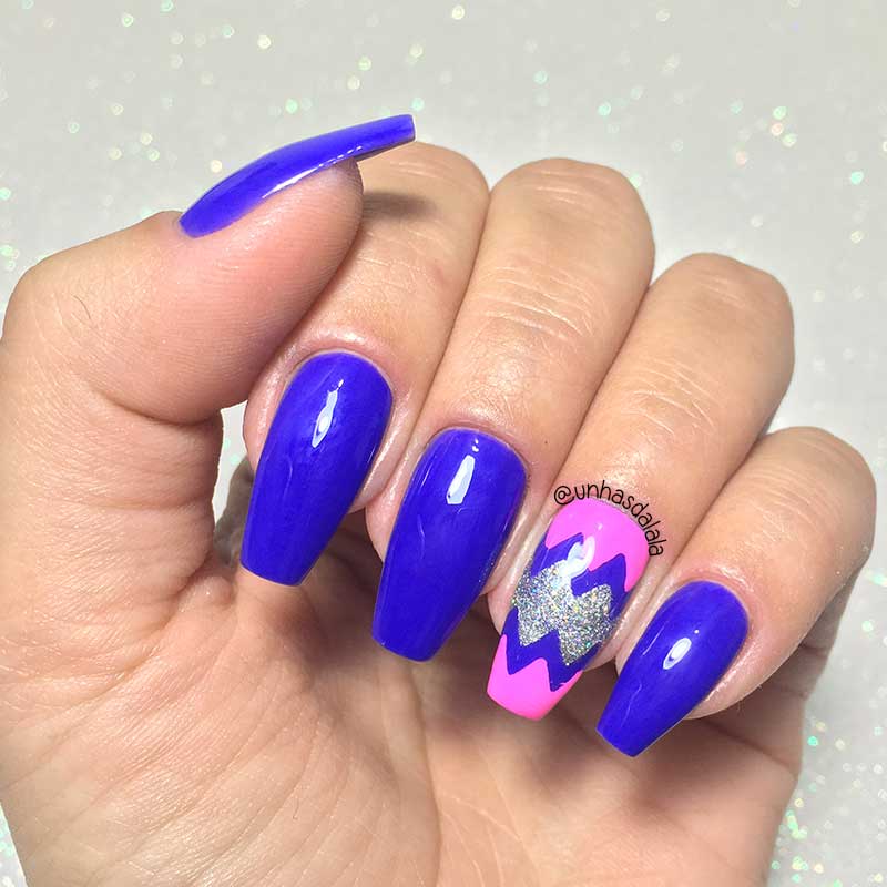 unhas decoradas zig zag