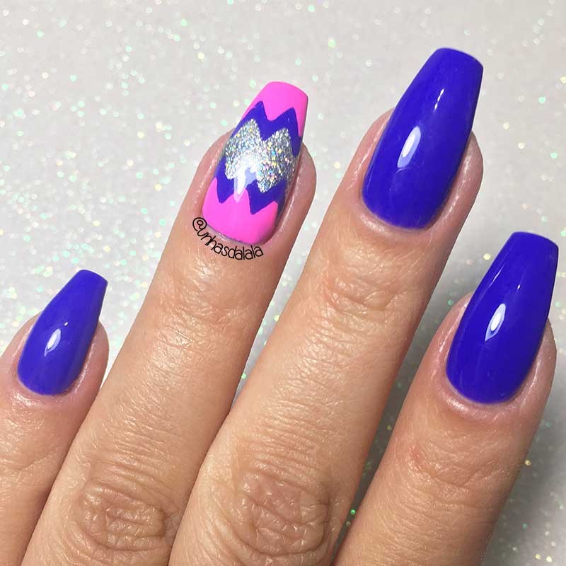 unhas decoradas zig zag