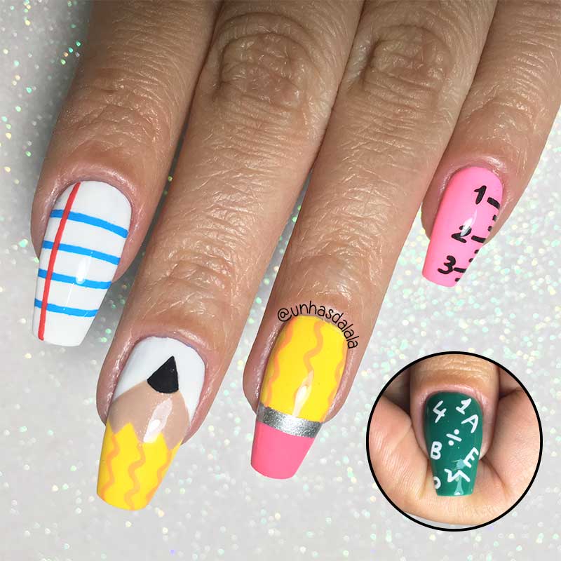 Unhas Decoradas Volta às Aulas
