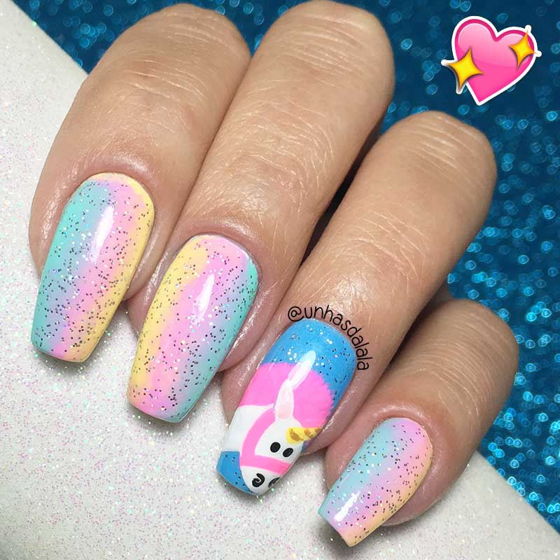 Unhas Decoradas Unicórnio Fofinho