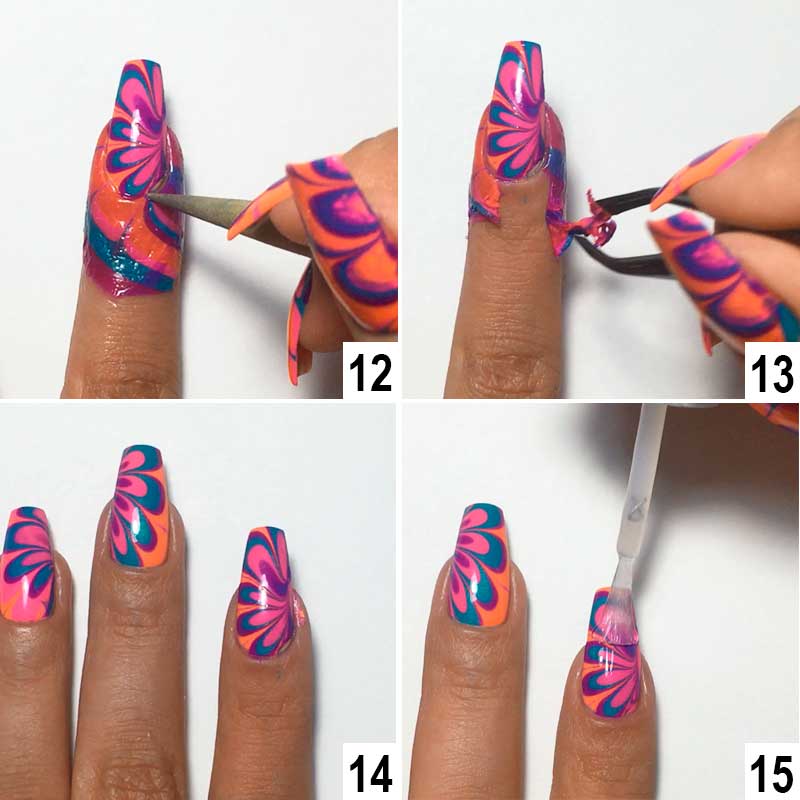 Unhas Decoradas Marmorizadas