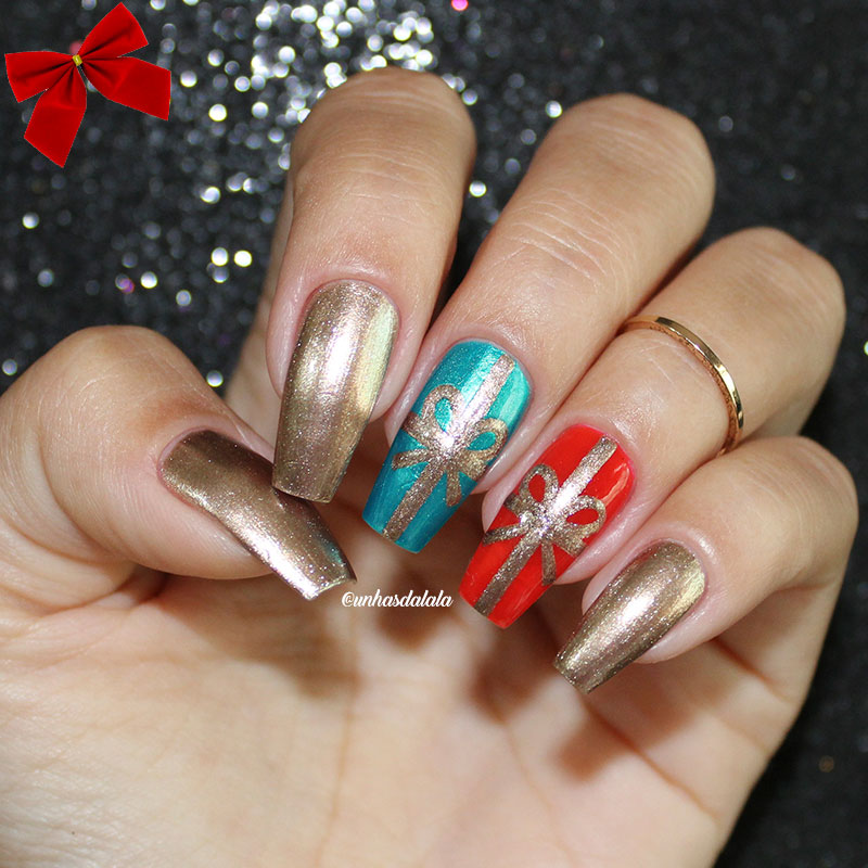 Unhas Decoradas Natal - Presentinhos