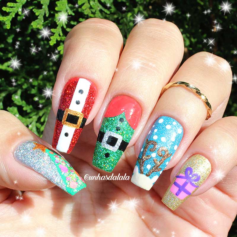 Unhas Decoradas Natal Especial HOLO