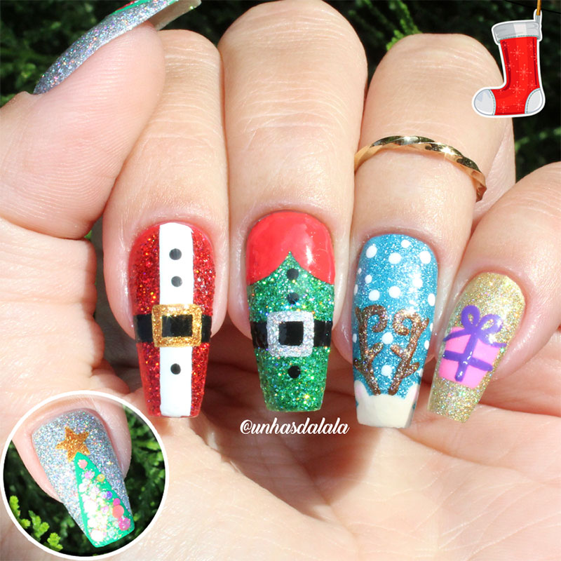 Unhas Decoradas Natal Especial HOLO