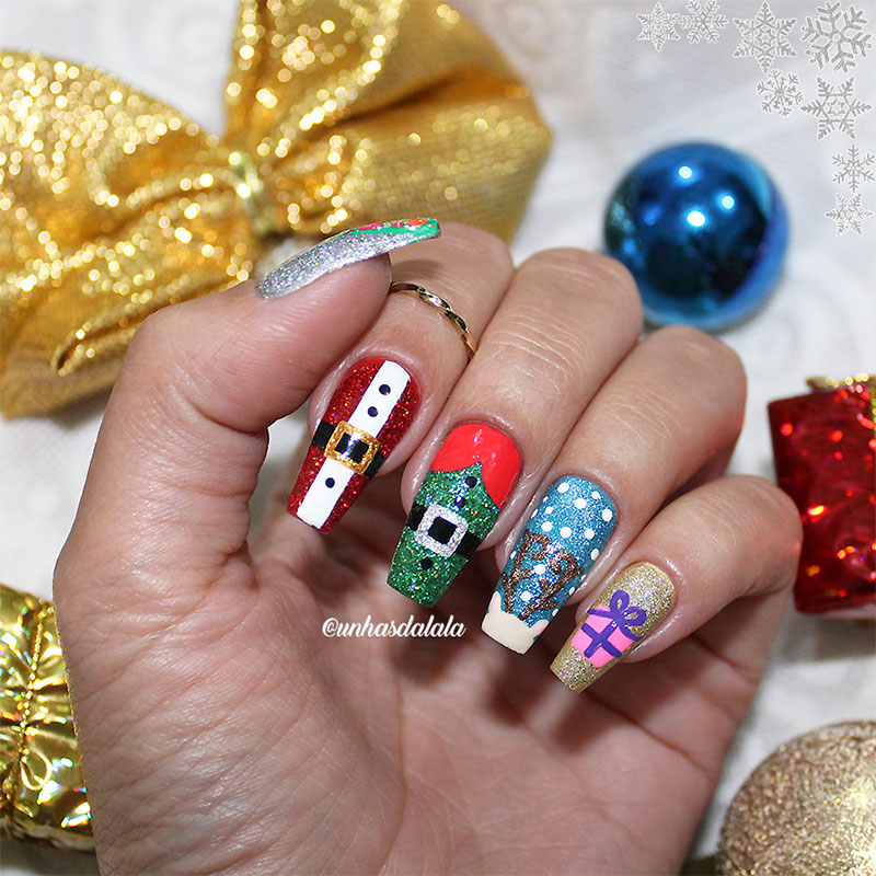 Unhas Decoradas Natal Especial HOLO