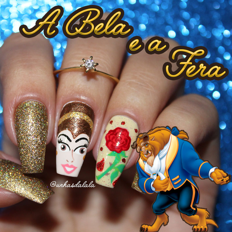 Unhas Decoradas A Bela e A Fera