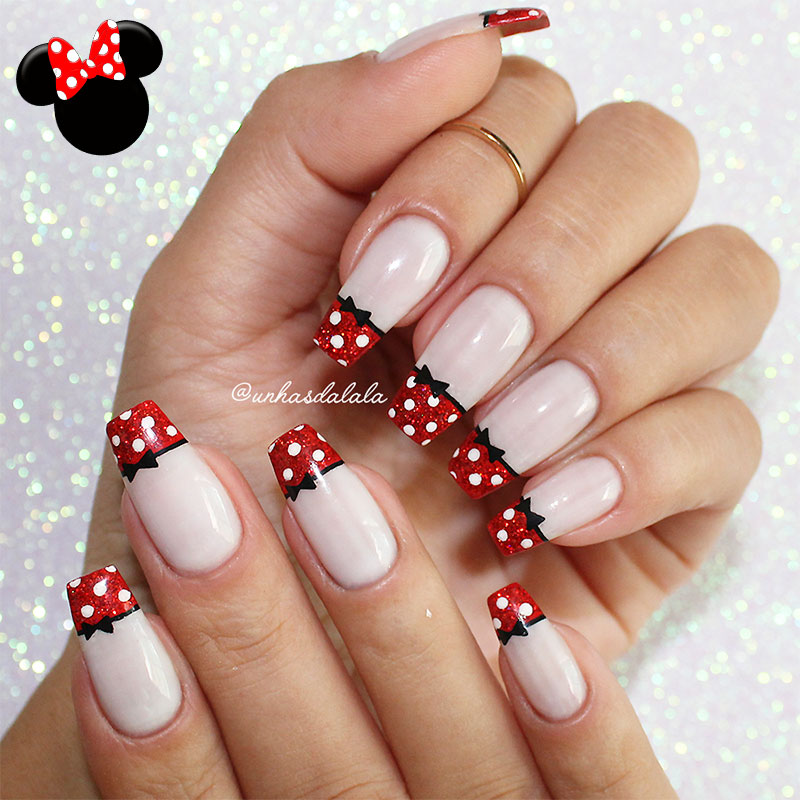 Unhas Decoradas Francesinha Minnie