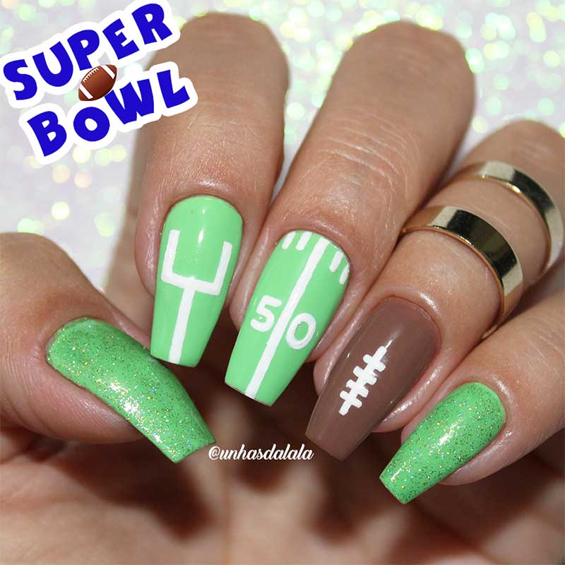 Unhas Decoradas Futebol Americano - Super Bowl