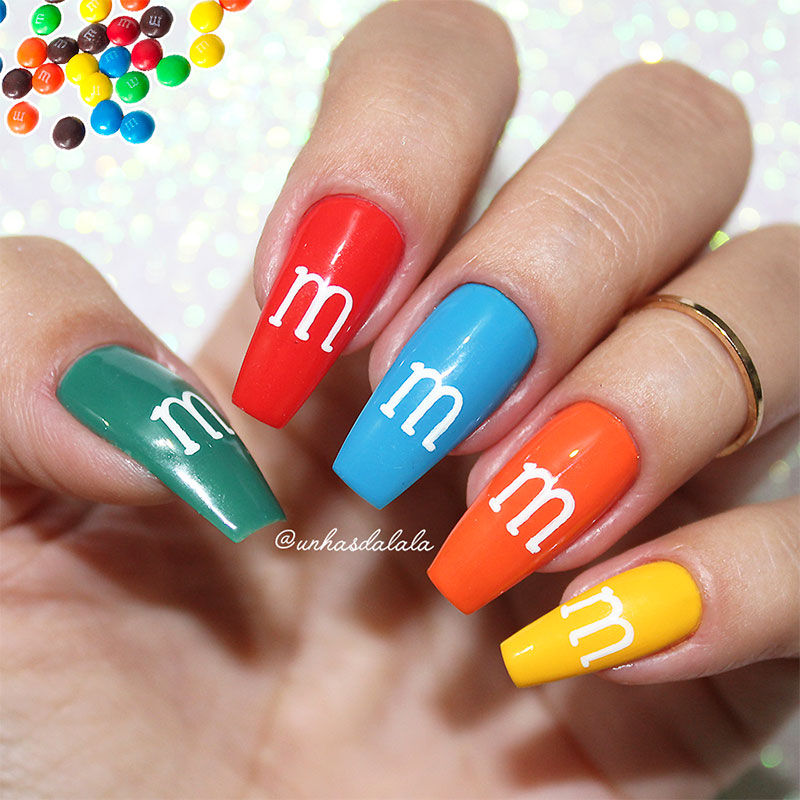 Unhas Decoradas M&M's