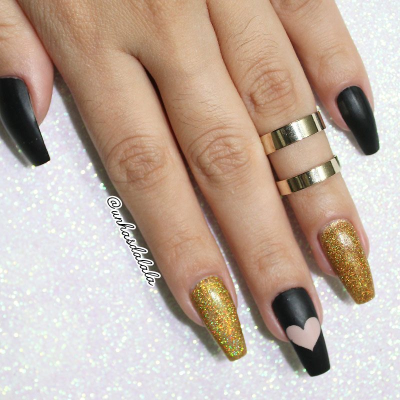 Unhas Decoradas Coração Glamour