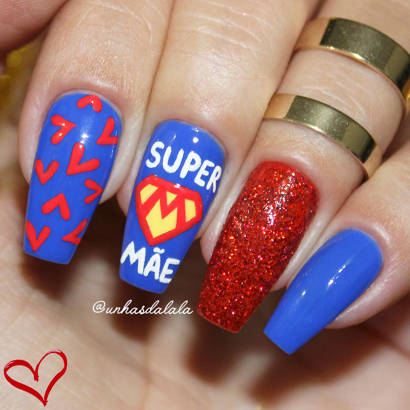 unhas decoradas super mãe