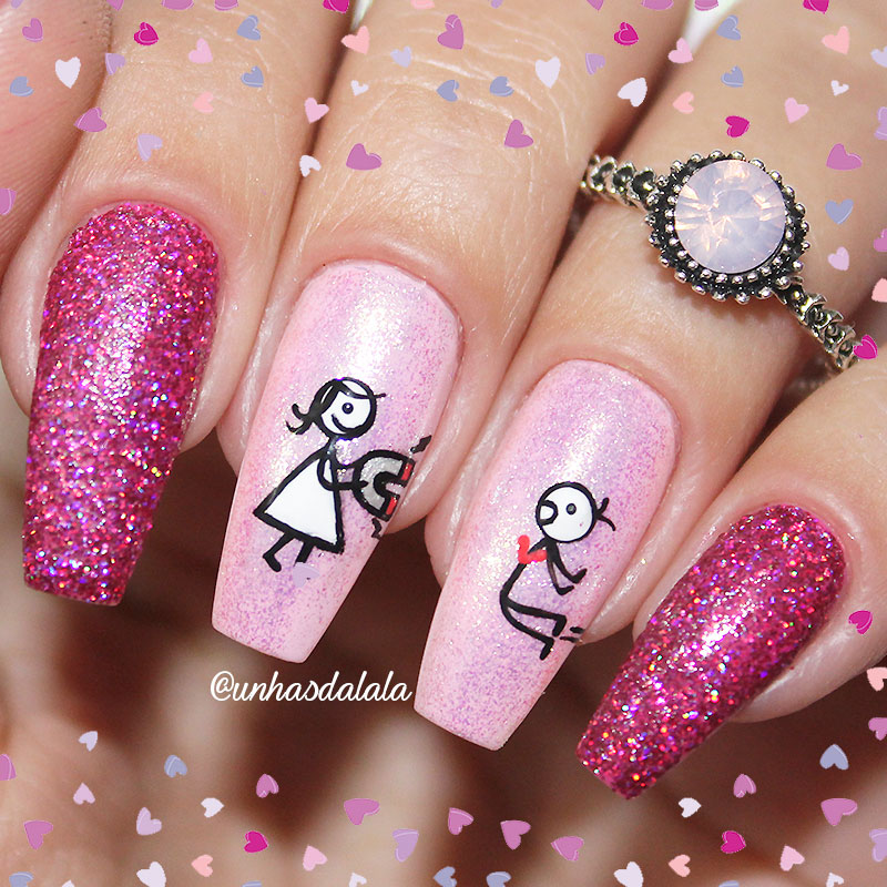 Unhas Decoradas para o Dia dos Namorados - Imã do Amor