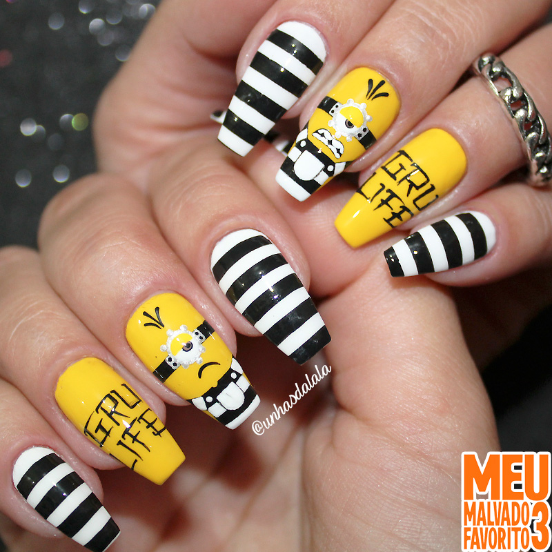unhas decoradas meu malvado favorito 3 minions, minions, unhas decoradas minions, minions nail art, minions nails, unhas decoradas com minions, meu malvado favorito 3, unhas minions, minion nails, minion nail art, minions preso, minions prisioneiro