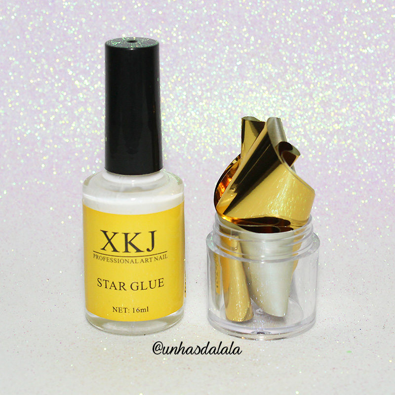 recebidos newchic, foil para unhas, nail foil, cola para foil, base para foil