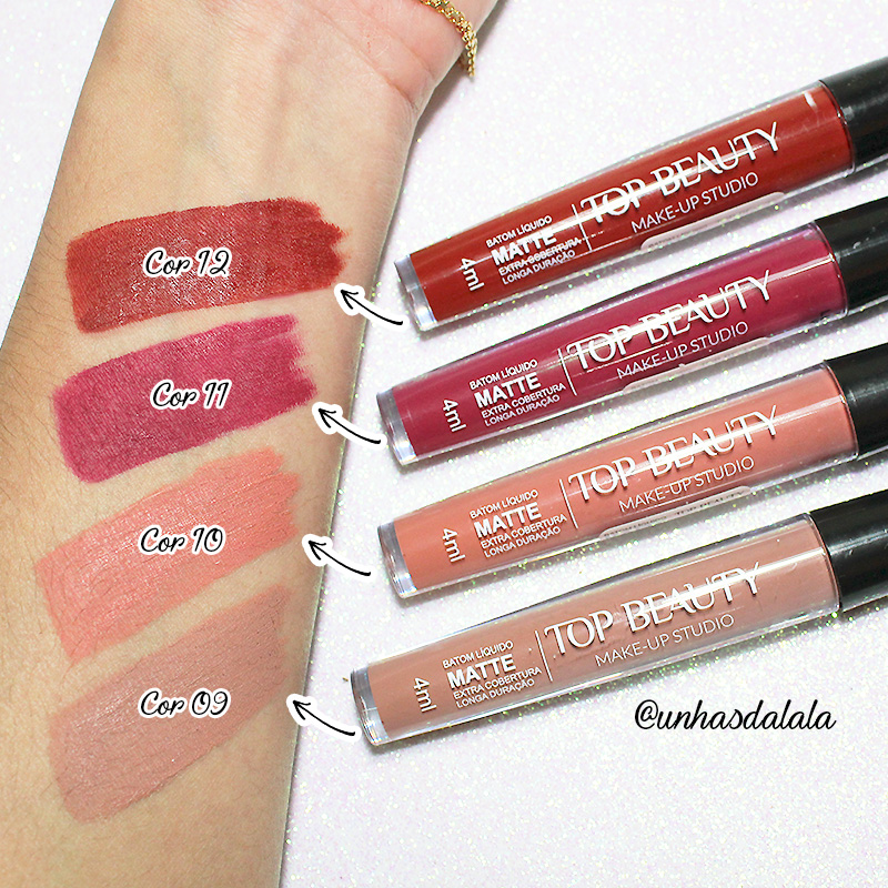 recebidos top beauty, batom líquido matte, batom top beauty, top beauty