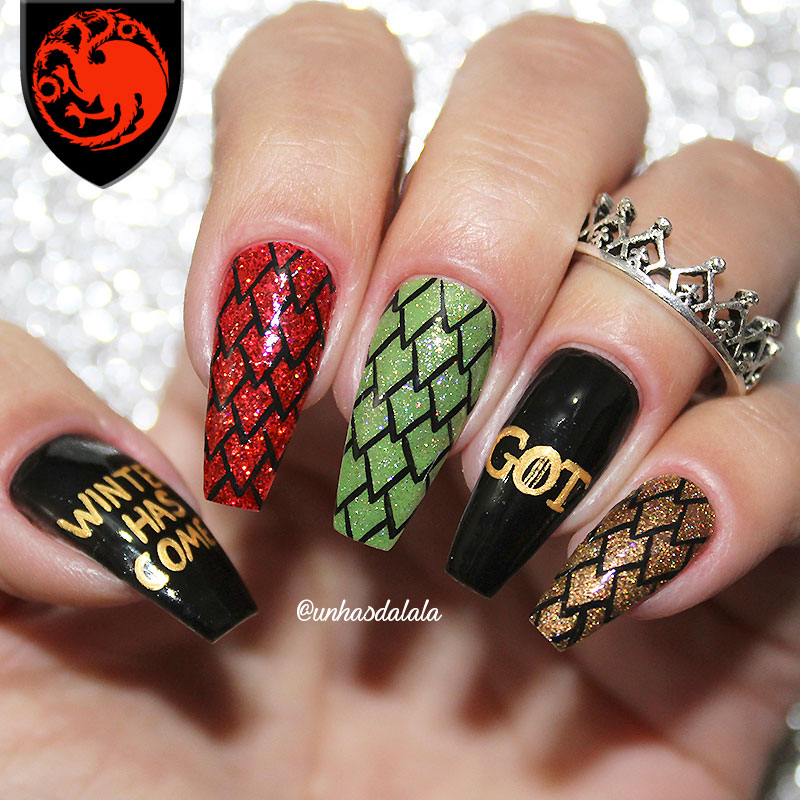 unhas decoradas game of thrones