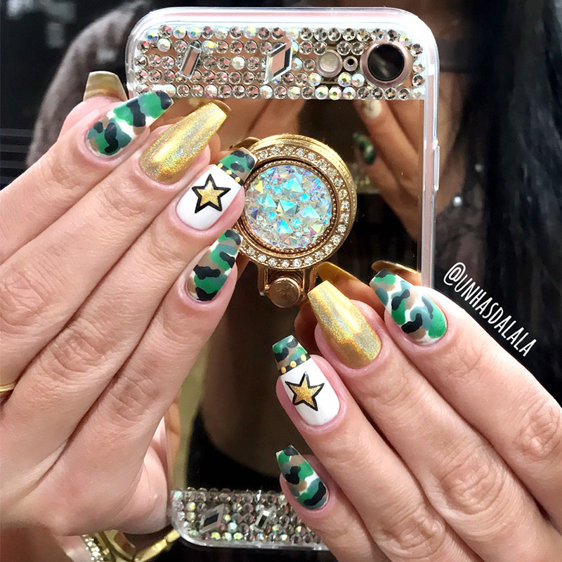unhas decoradas militar