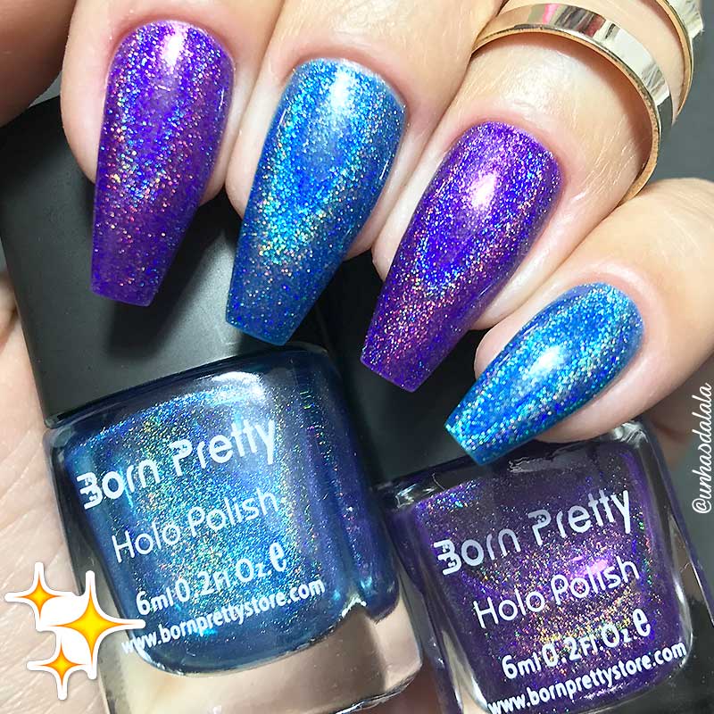 testando esmaltes holográficos da born pretty store