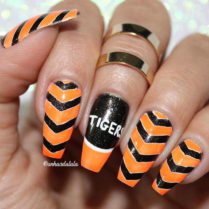 unhas decoradas swish swish, swish swish, swish swish nail art, unhas, unhas decoradas, esmalte, esmalte laranja, esmalte oreto