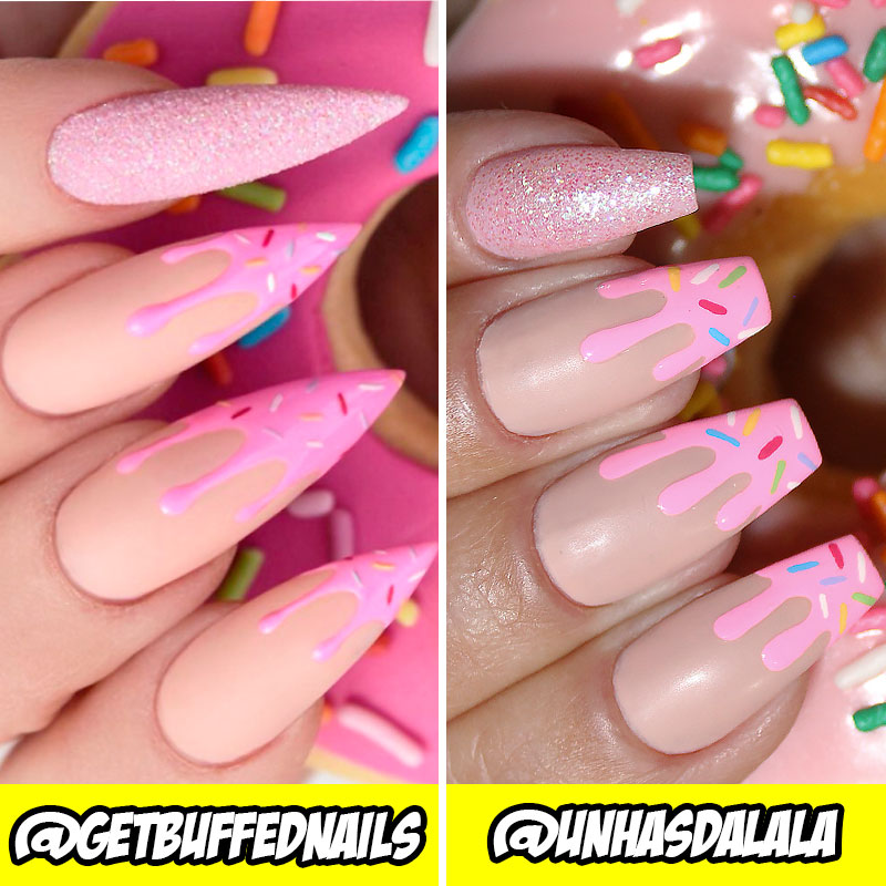 desafio unhas do instagram - unhas donuts getbuffednails