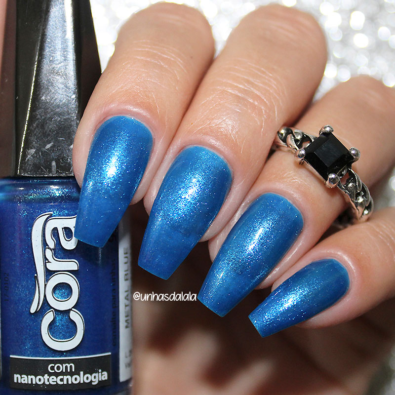 review esmalte cora metal blue