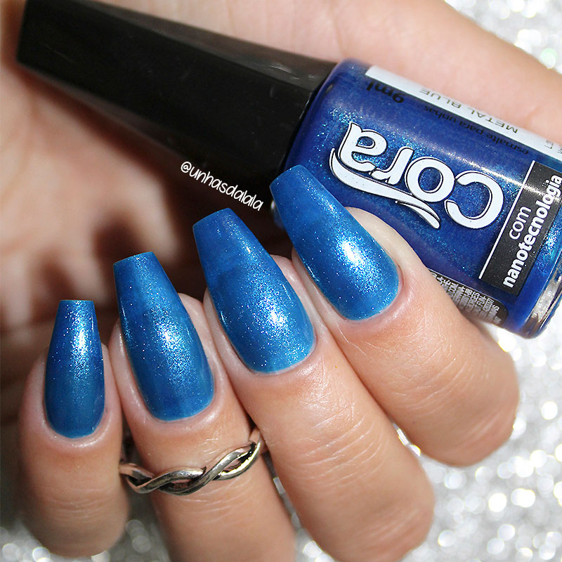 review esmalte cora metal blue