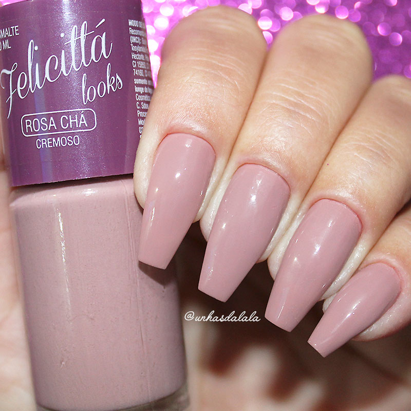 review esmalte felicittá looks rosa chá