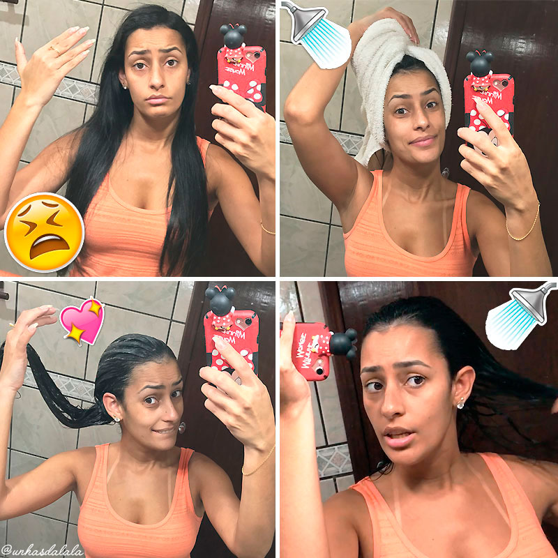 testando creme condensado capilar da portier