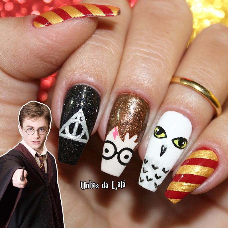 unhas decoradas harry potter