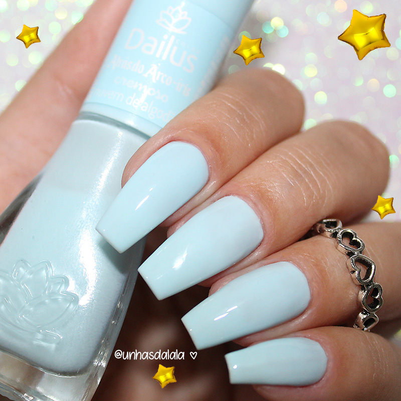 resenha esmalte dailus nuvem de algodão, dailus, dailus nuvem de algodão, esmalte dailus, atrás do arco-íris, esmalte azul pastel, esmalte azul bebê, esmalte dailus nuvem de algodão, coleção dailus atrás do arco-íris, azul, azul claro, azul bebê