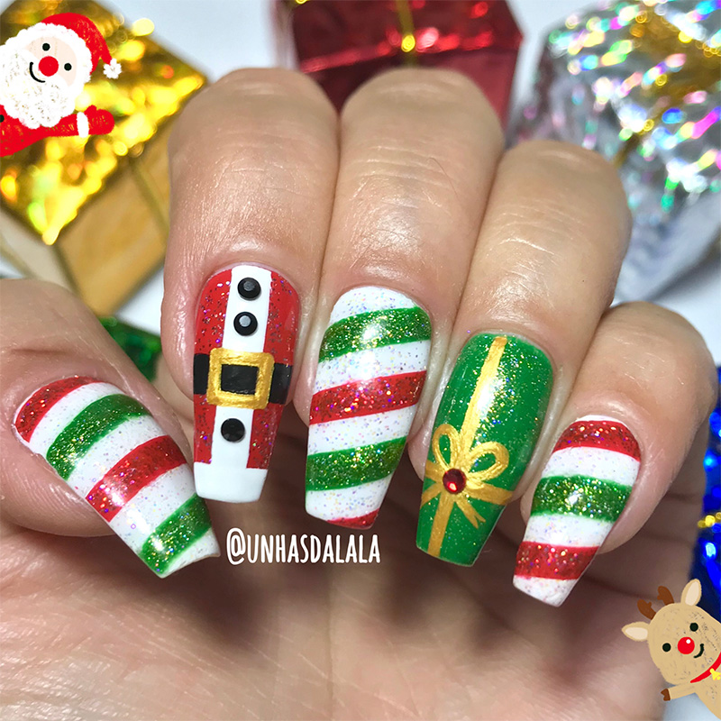 unhas decoradas para o natal